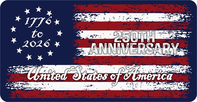 United States of America 250th License Plate