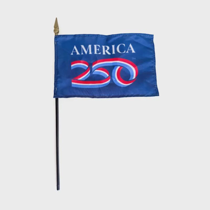 America's 250th 4"x6" Mounted Flag