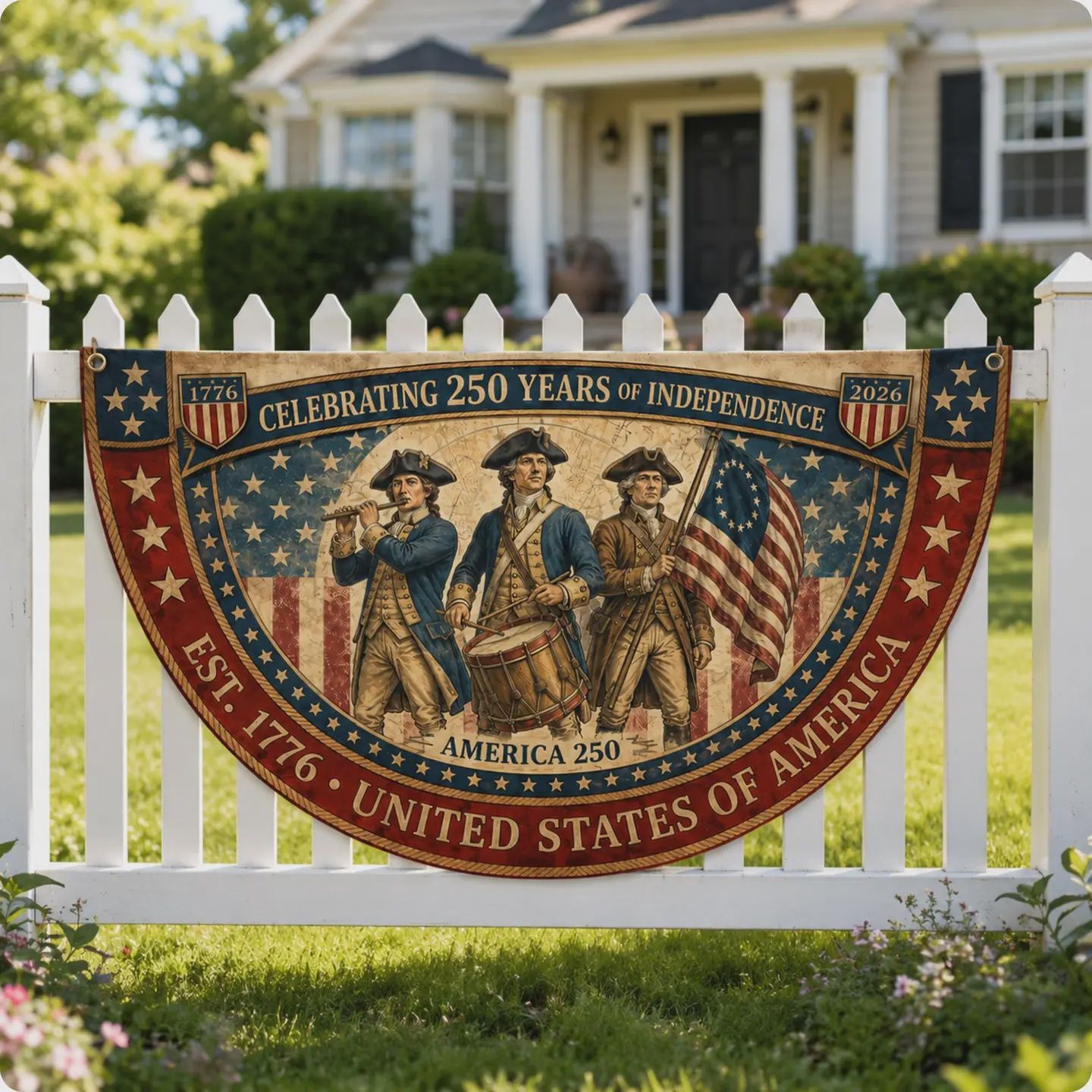250  1776 Fence Swag Flag