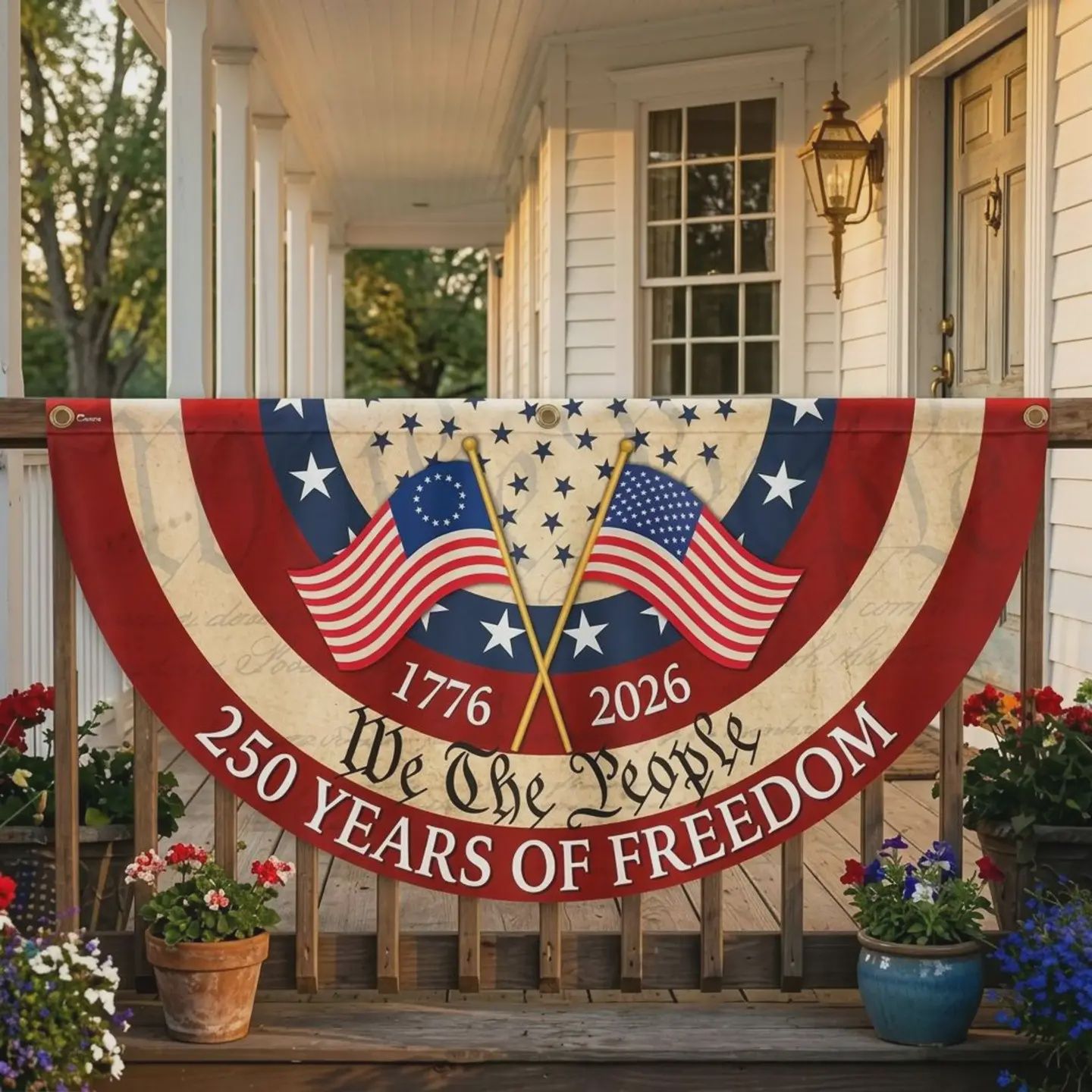 250 Betsy Ross Fence Swag Flag