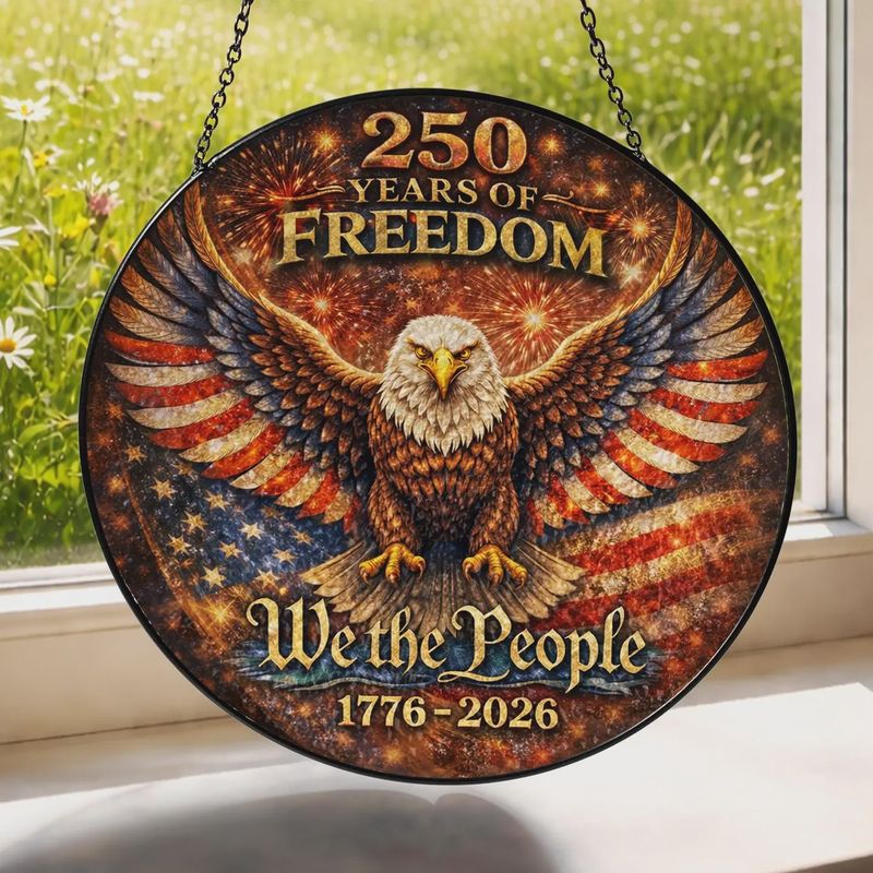 250 Freedom We the People Stained Glass Suncatcher
