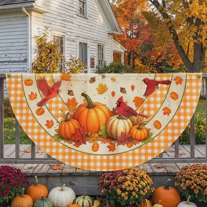 Fall Pumpkin Fence Swag Flag
