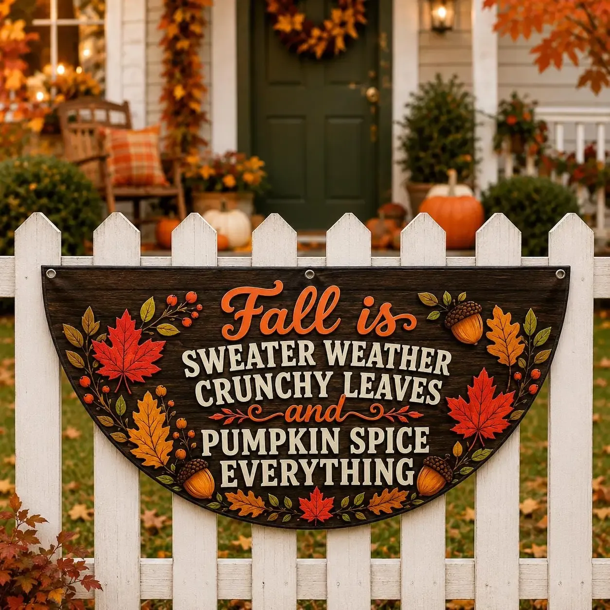 Fall Weather Fence Swag Flag