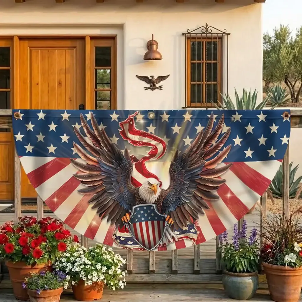 Eagle Shield Fence Swag Flag