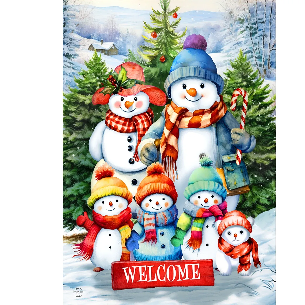 Snow Family Welcome House Flag