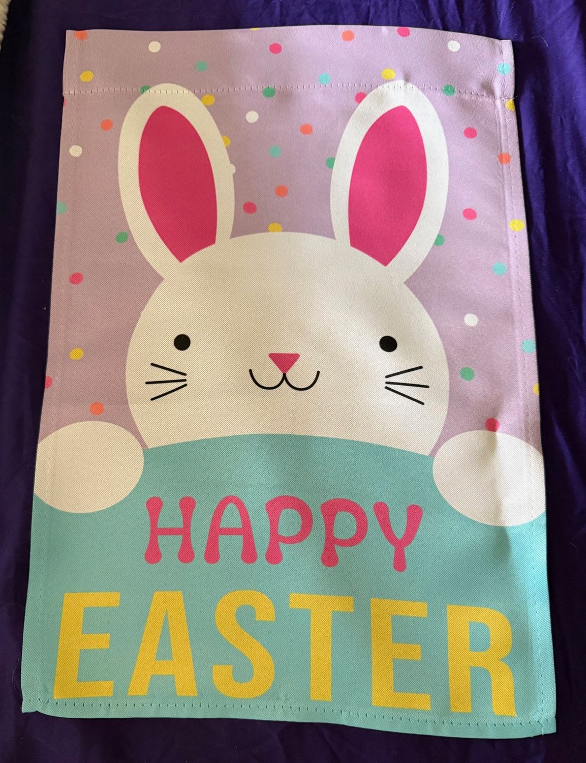 Happy Easter Smile Bunny Garden Flag