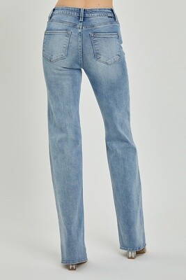 Mid Rise Long Straight Jean