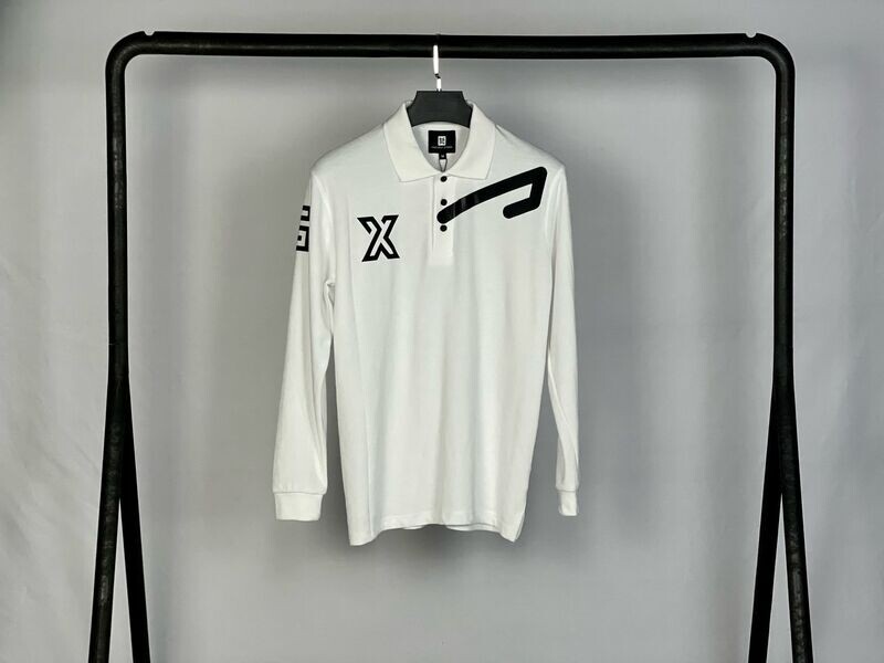 TGX CLASSIQUE Long Sleeve Polo BLANC