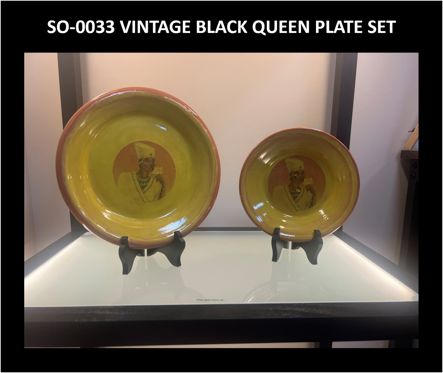 SO-0033 VINTAGE BLACK QUEEN PLATE SET