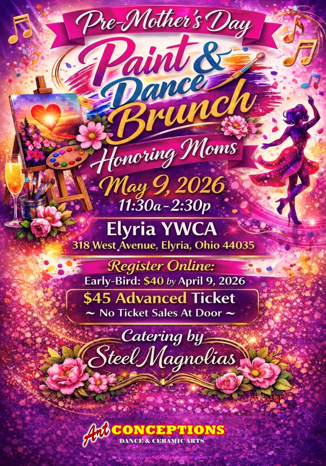PRE-MOTHER'S DAY Paint &amp; Dance Brunch (Early Bird Special by  April 9th)