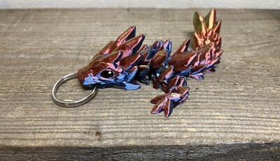 Metallic Rainbow Gemstone Dragon Keychain