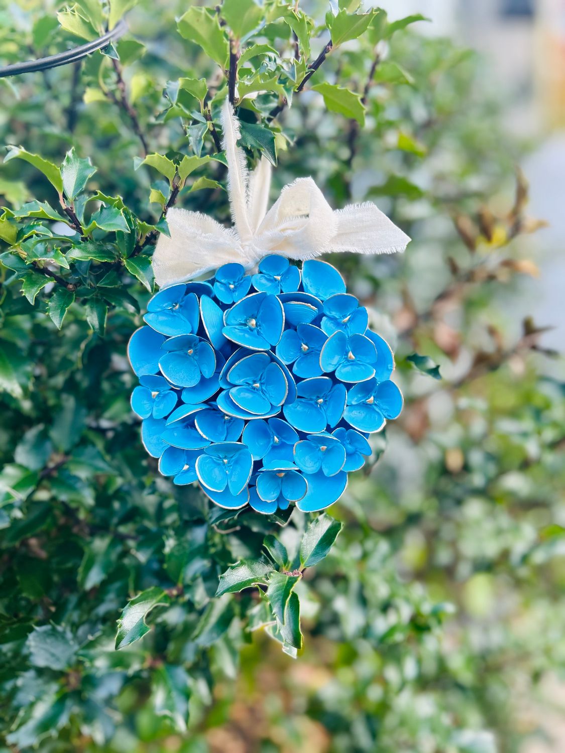 Blue Hydrangea Ornament 4”