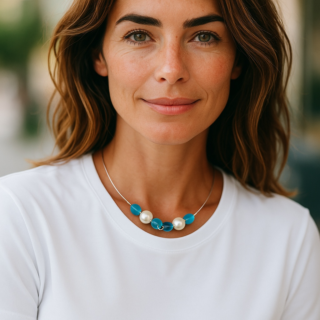 Pearl and Sea Glass Collar