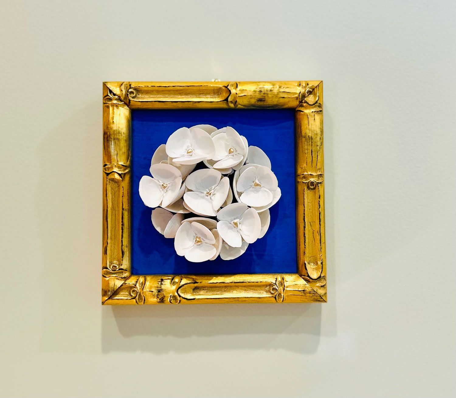 Bamboo Gold Framed White Mini