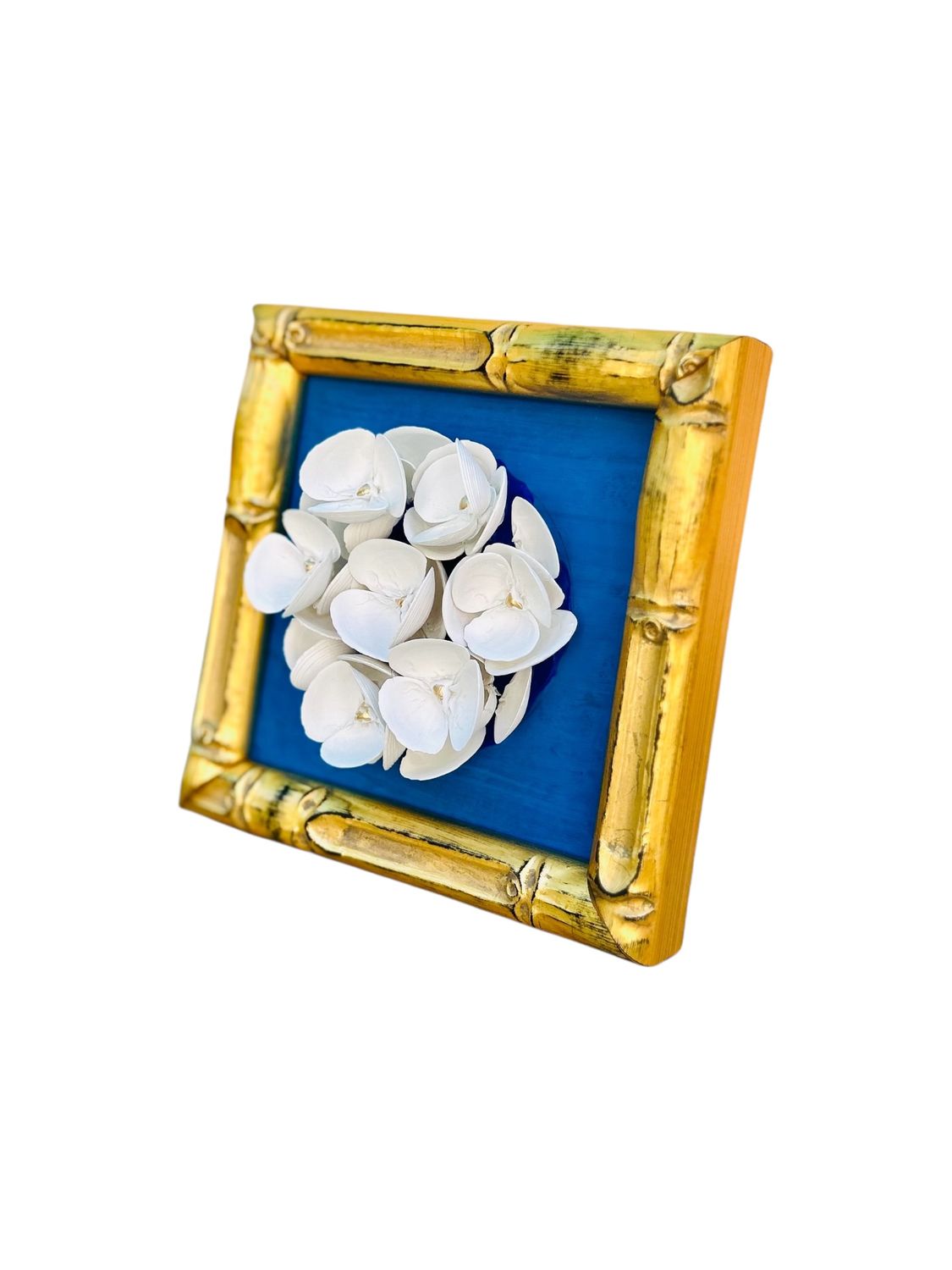 Bamboo Gold Framed White Mini