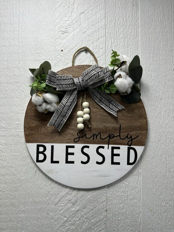 simply blessed - door hanger