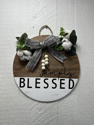 simply blessed - door hanger