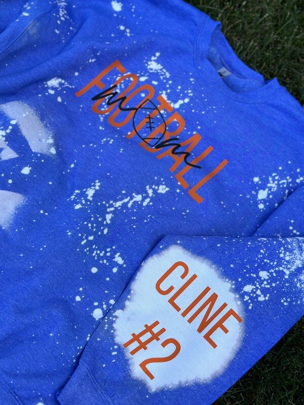 Football Mom Bleached Crew