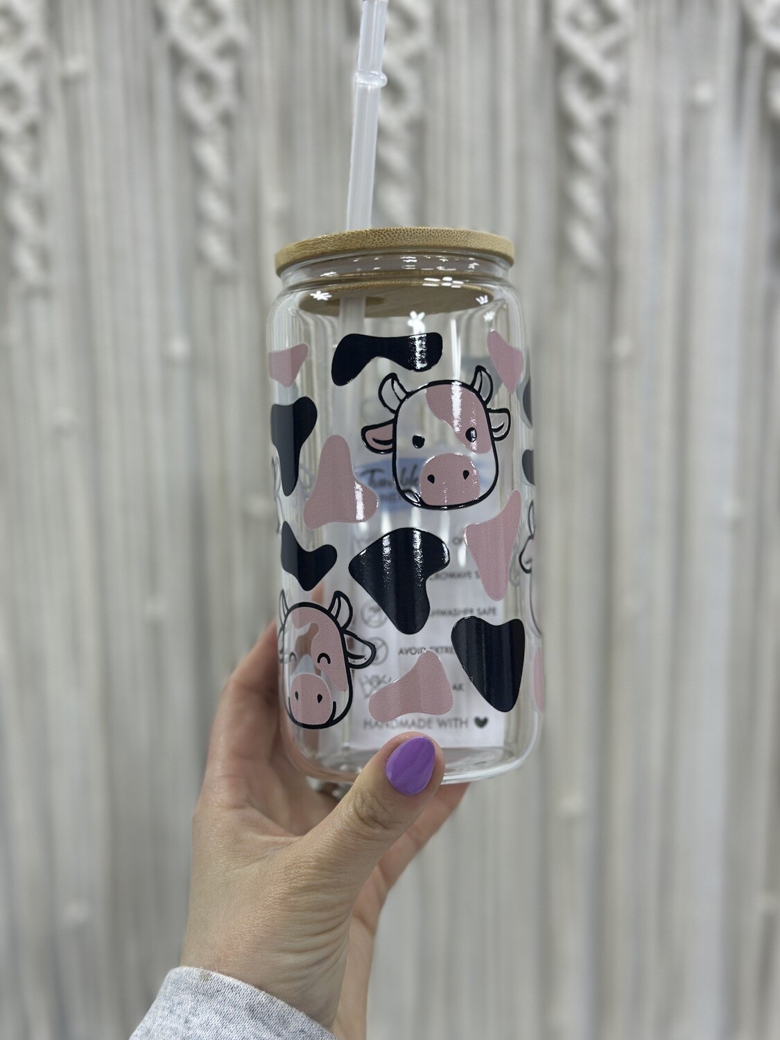 Cow Print Can Cup