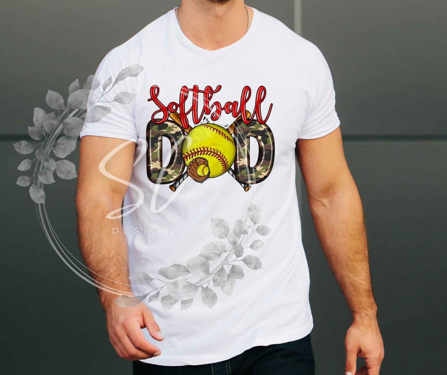 Softball Camo Dad T-shirt