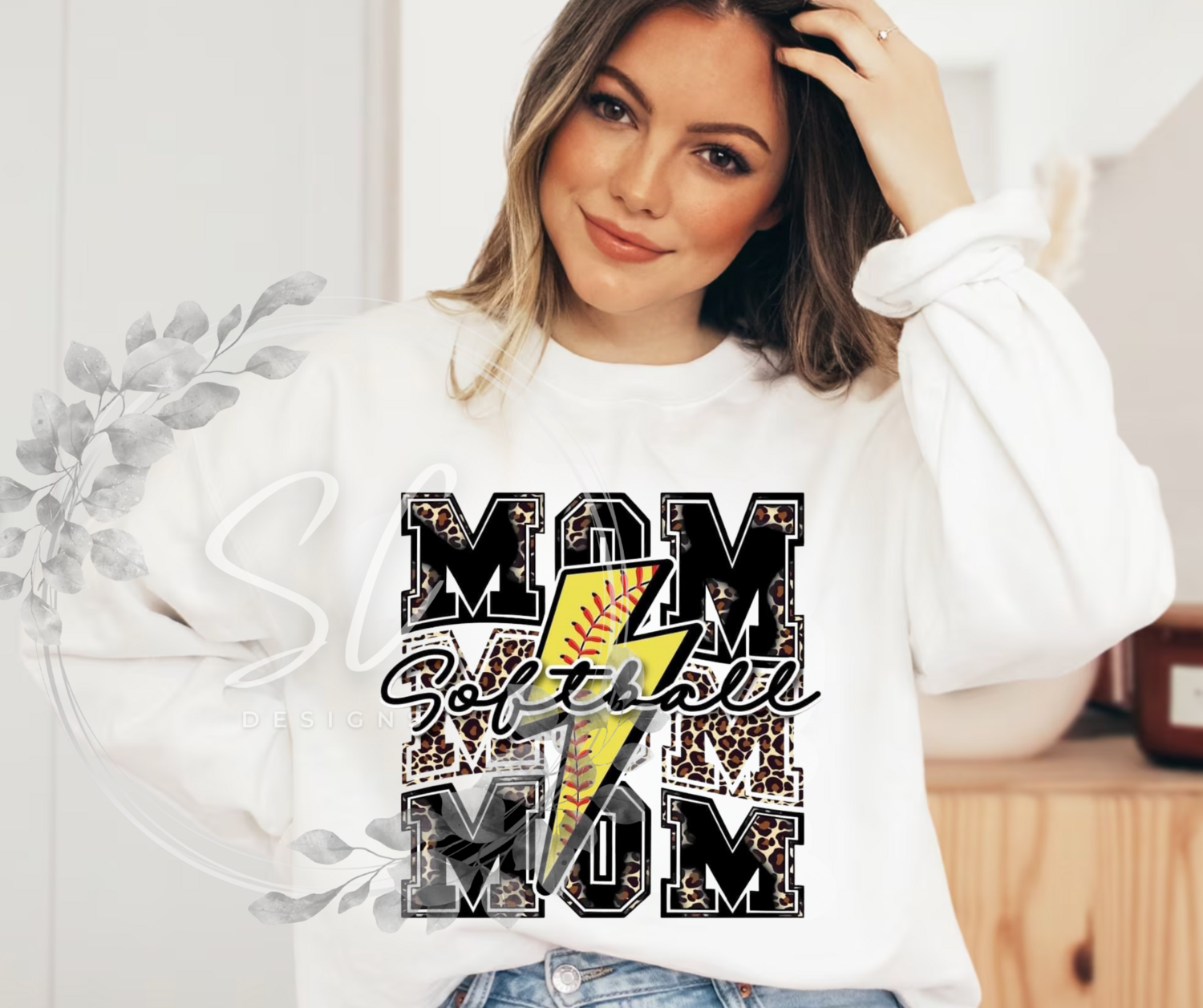Softball Lightning Bolt Mom