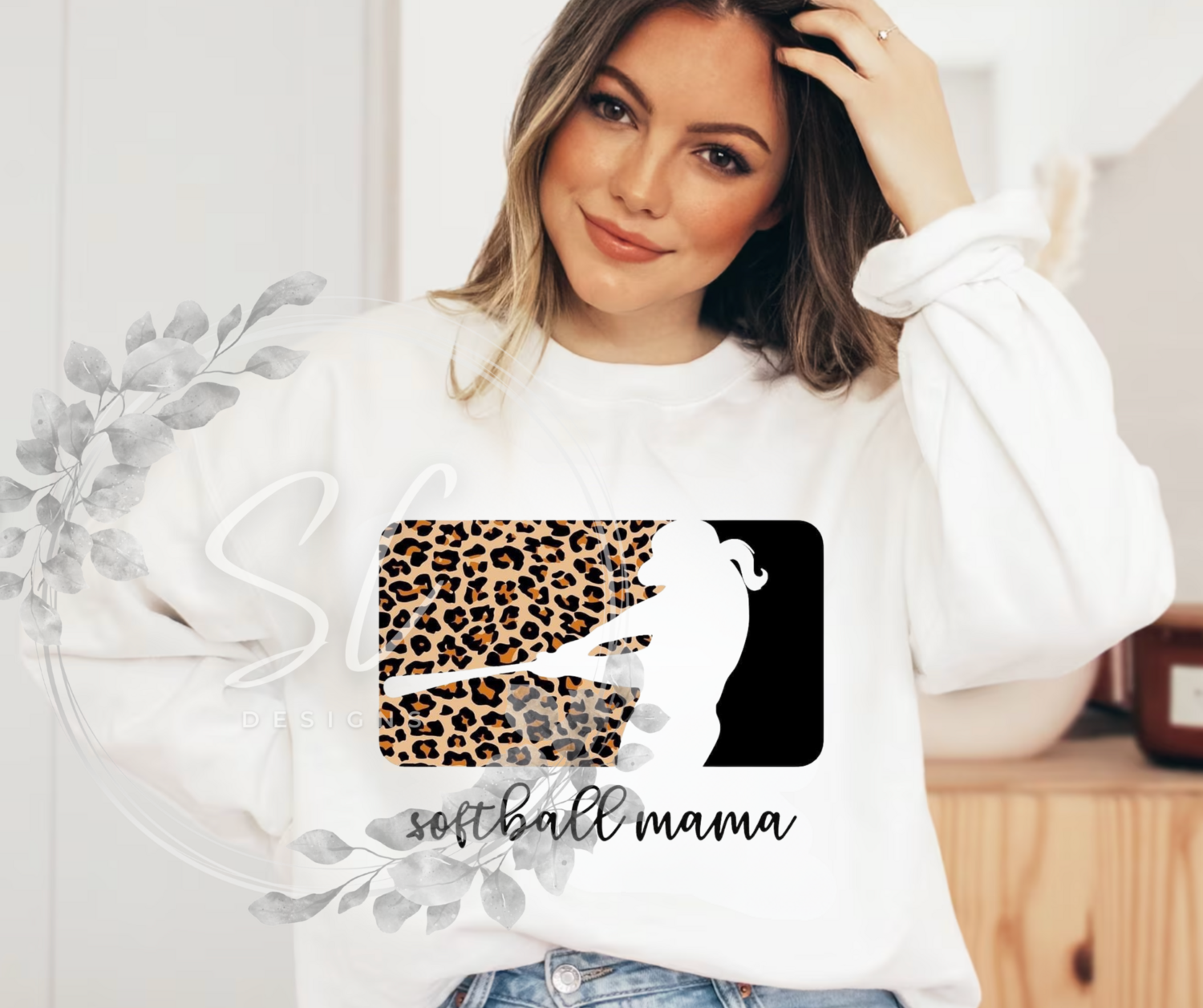 Cheetah Softball Mama