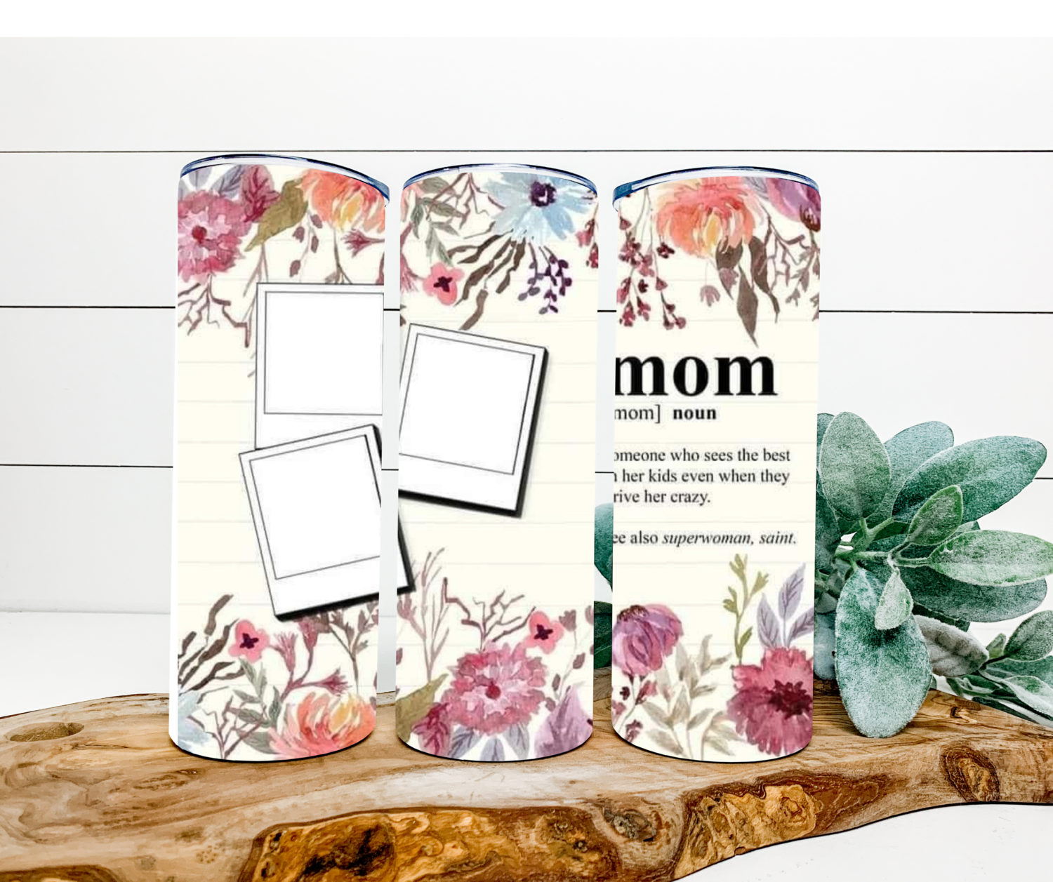 Custom Photo Flower Mom Tumbler