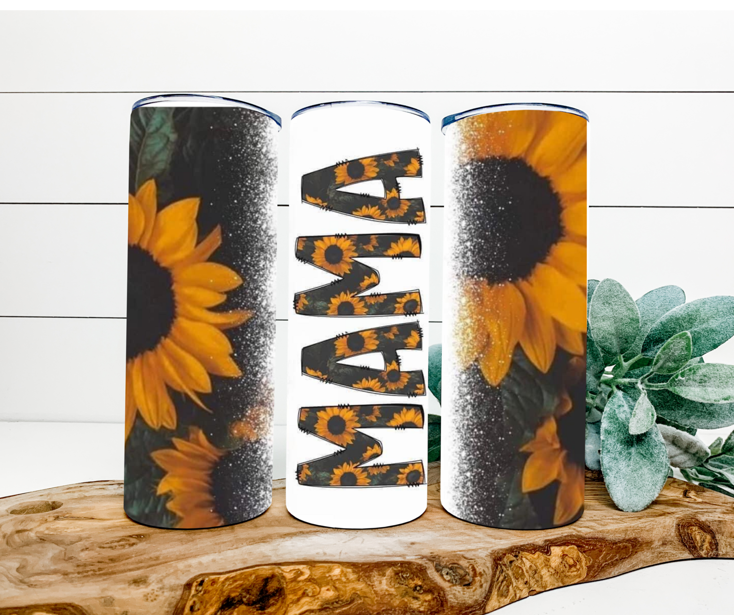 Dark Sunflower Mama Tumbler