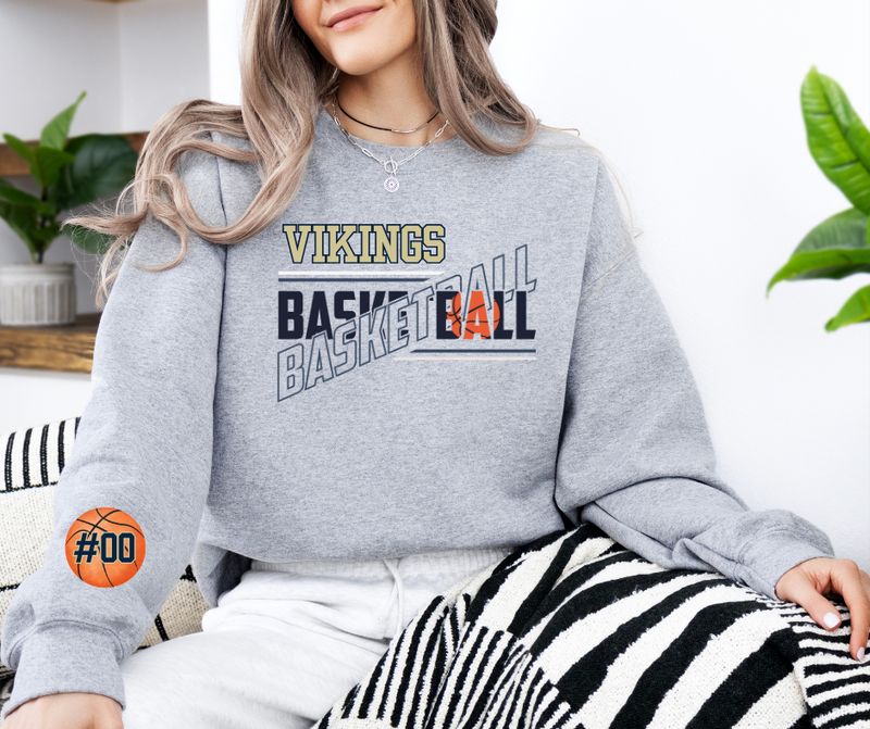 Vikings Basketball cross stacked