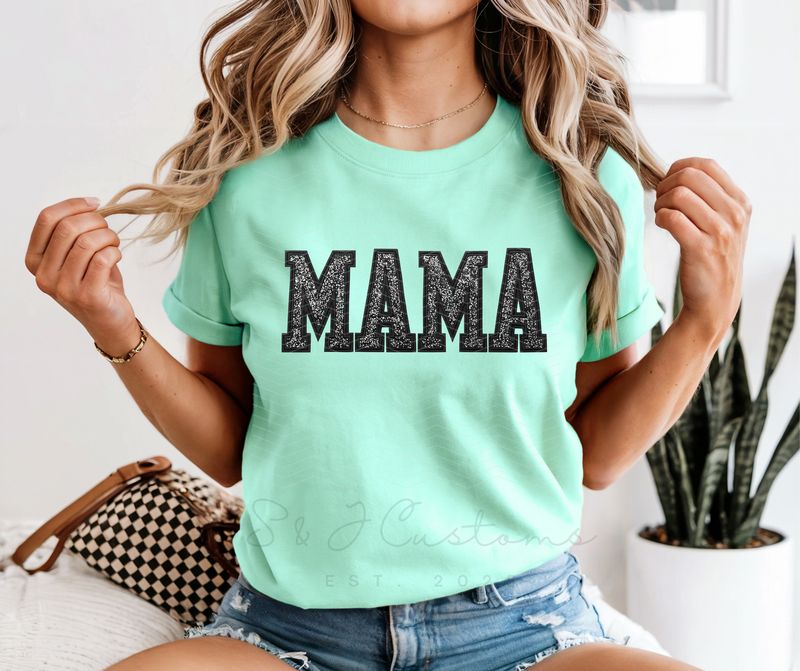 Faux Glitter Mama