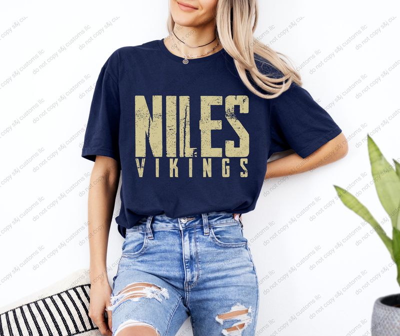 Distressed Niles Vikings