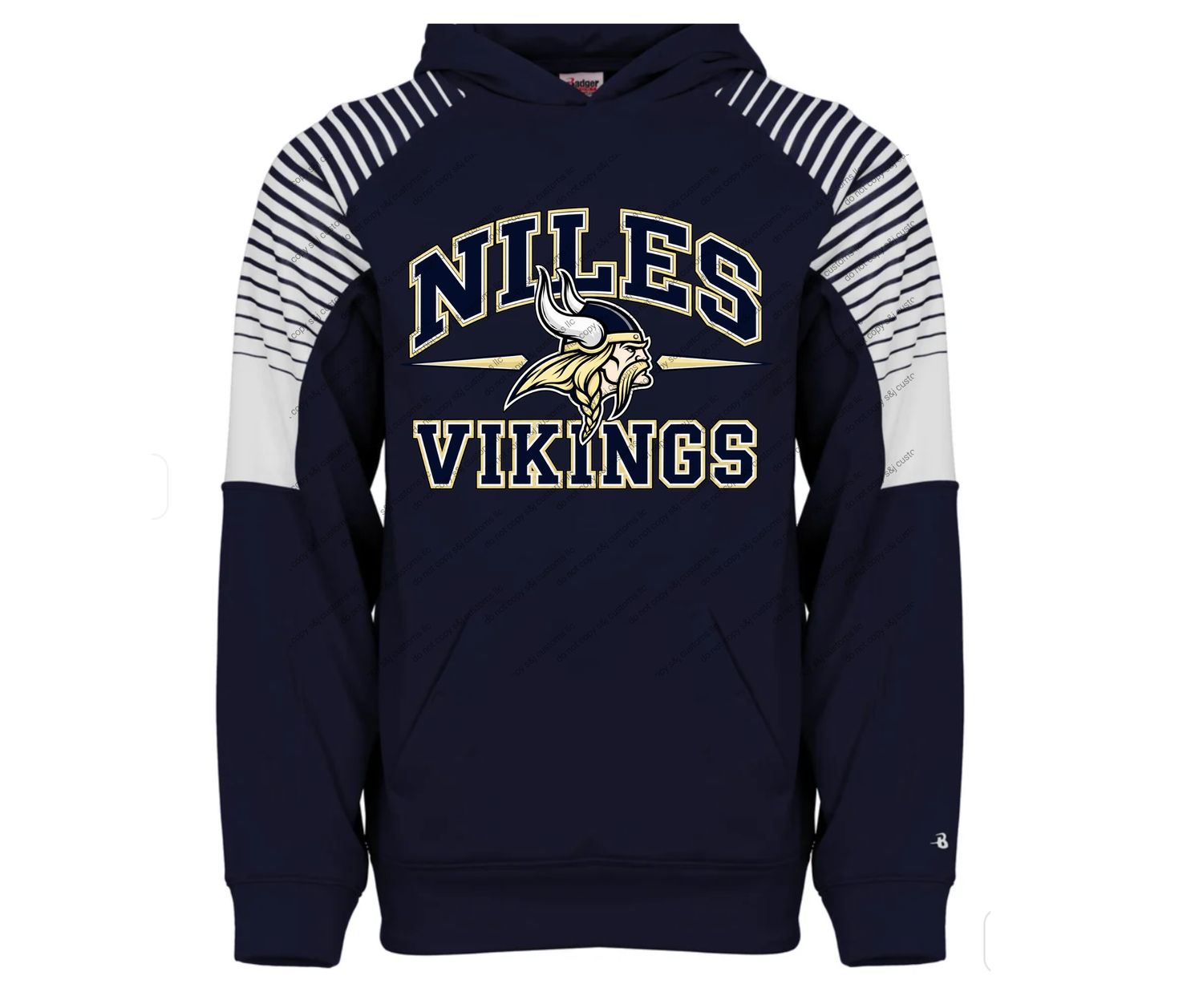 Navy LineUp Niles Vikings Hoodie