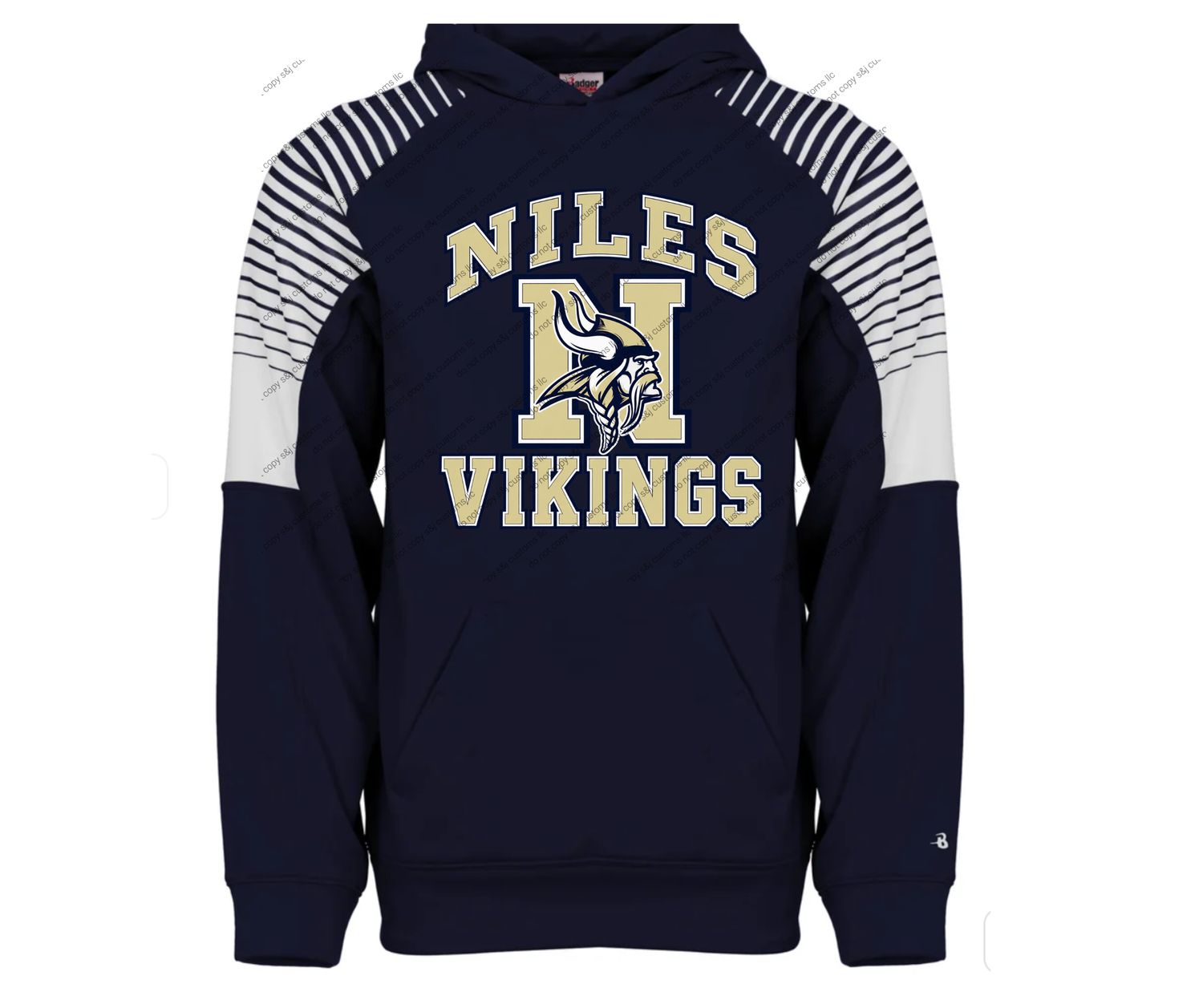 Navy LineUp Niles Vikings Hoodie