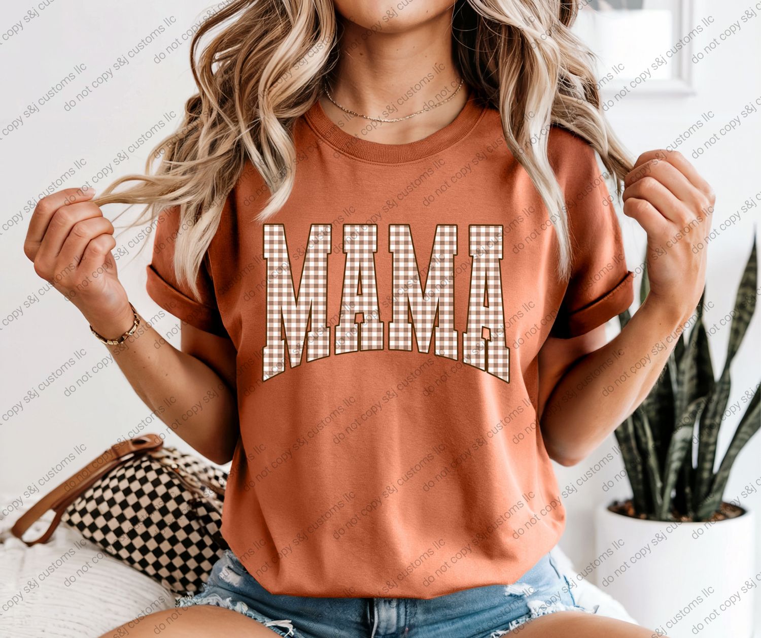 Brown Checkered Mama