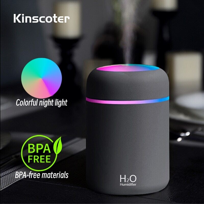 HOME - H2O Air Humidifier Portable Mini Aroma Diffuser - Cool Mist For Bedroom (USB)