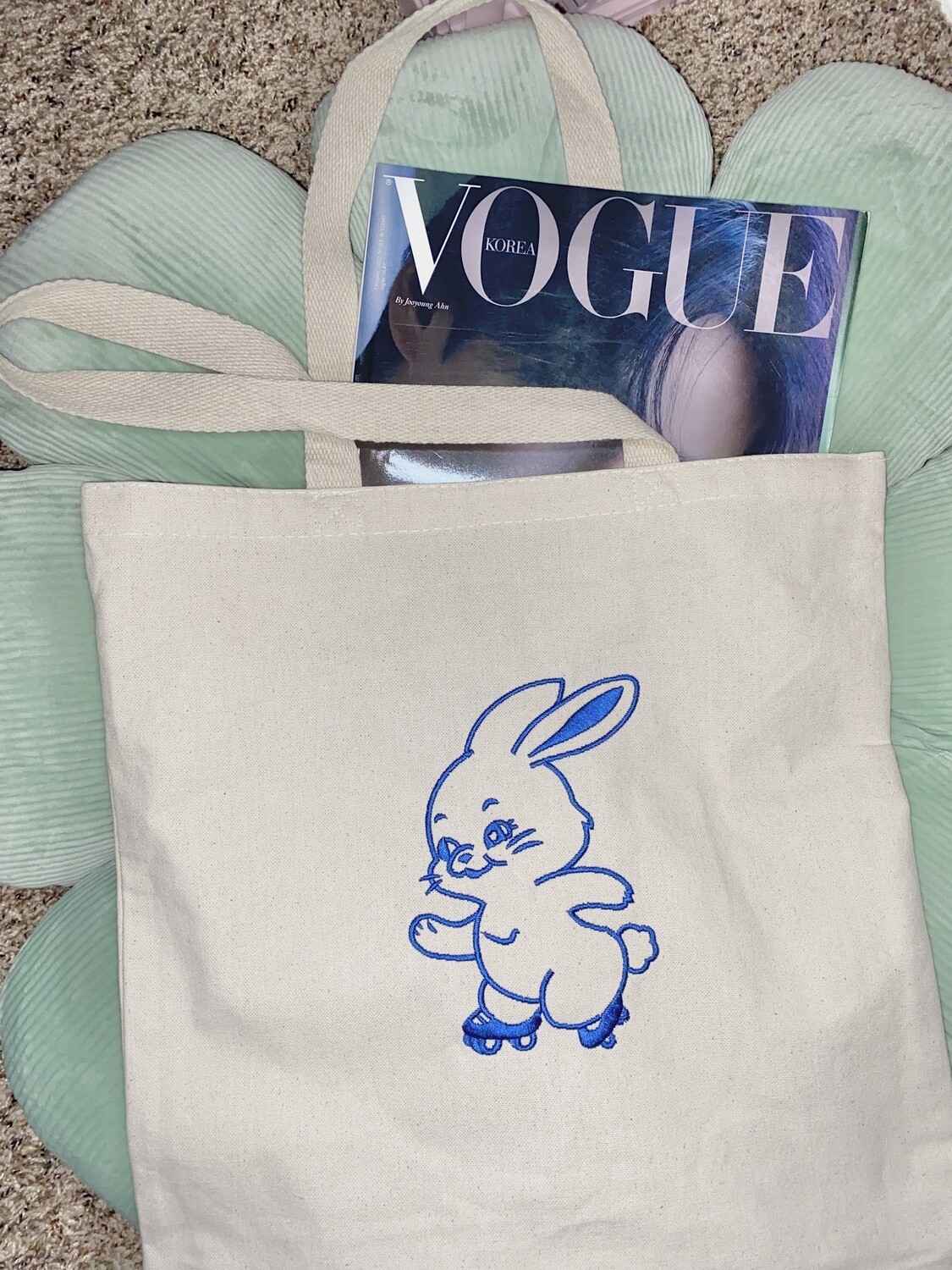 NEW JEANS Embroidered Tote Bag