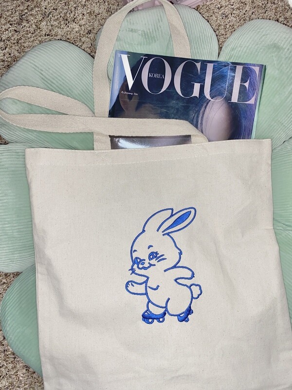 NEW JEANS Embroidered Tote Bag