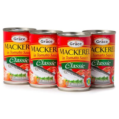 Grace Mackerel In Tomato Sauce 5.5oz - 4 Pack - Canned Mackerel