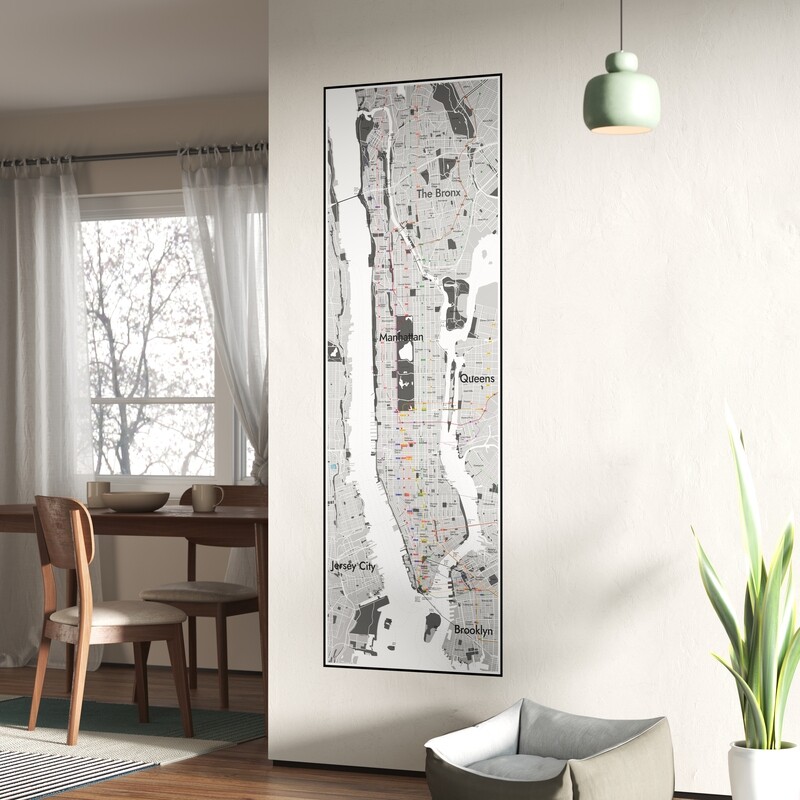 Map Of New York (Black and White) (L)