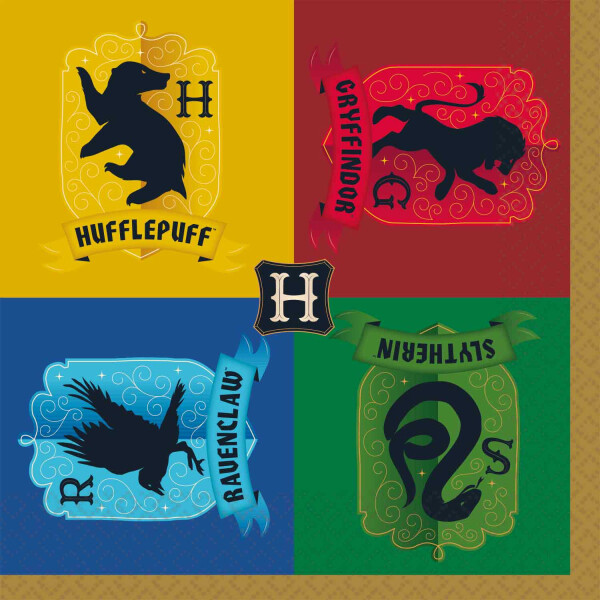 SERVIETTES DES 4 MAISONS HOGWARTS X16