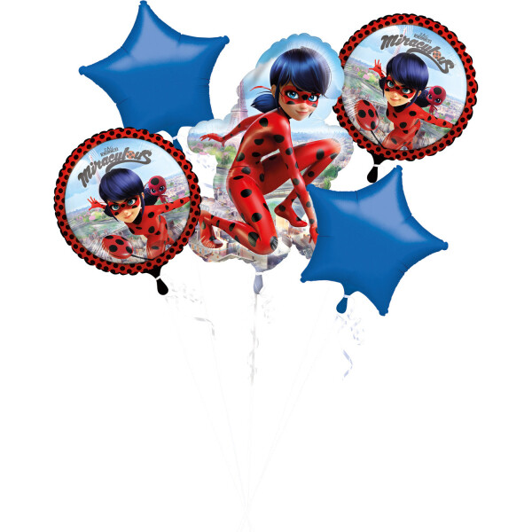 BOUQUET 5 BALLONS ALUMINIUM MIRACULOUS