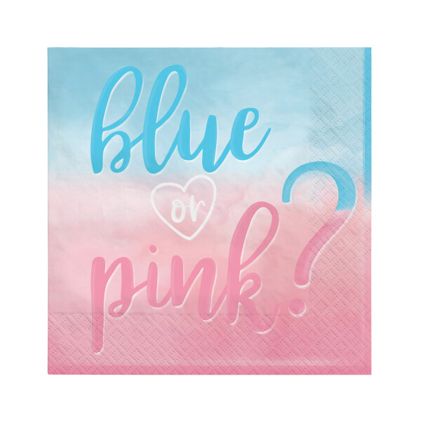 SERVIETTES BLUE OR PINK X16