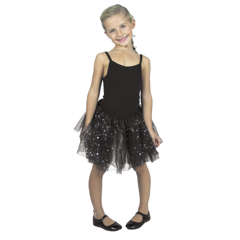 TUTU NOIR FEE AVEC ETOILES HOLOGRAMME ENFANT