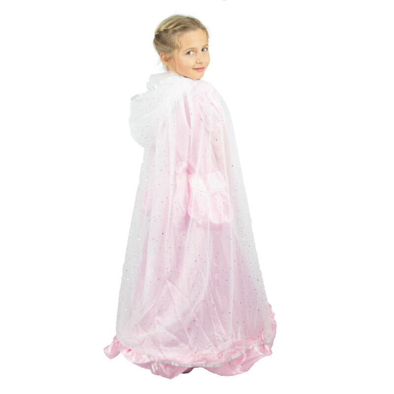 CAPE PRINCESSE BLANCHE ET ARGENT ENFANT