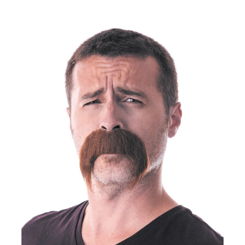 MOUSTACHE KEKE MARRON ADULTE