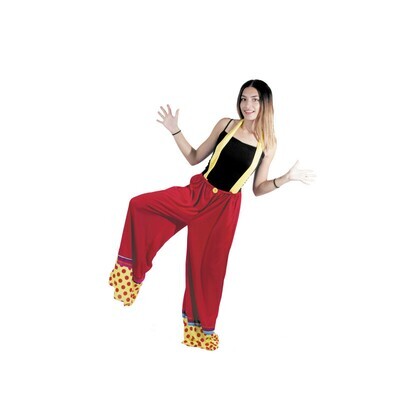 PANTALON CLOWN AVEC BRETELLES ADULTE