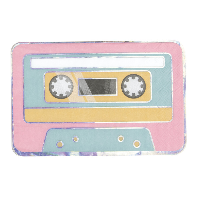 SERVIETTES CASSETTE 90'S PARTY X16