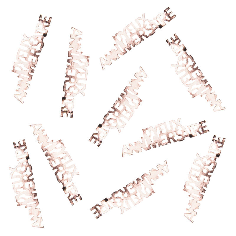 CONFETTIS DE TABLE JOYEUX ANNIVERSAIRE ROSE GOLD