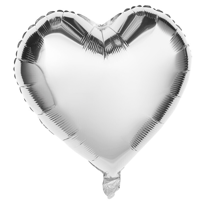 BALLON ALUMINIUM COEUR ARGENT
