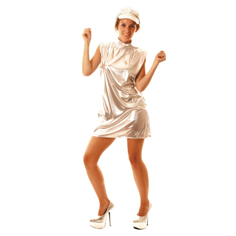 COSTUME ROBE METALLIQUE ARGENT